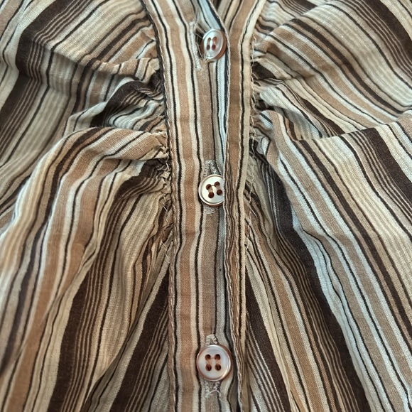 🤎VINTAGE Charlotte Russe 3/4 3 Striped Button Top🤎 - Picture 5 of 10